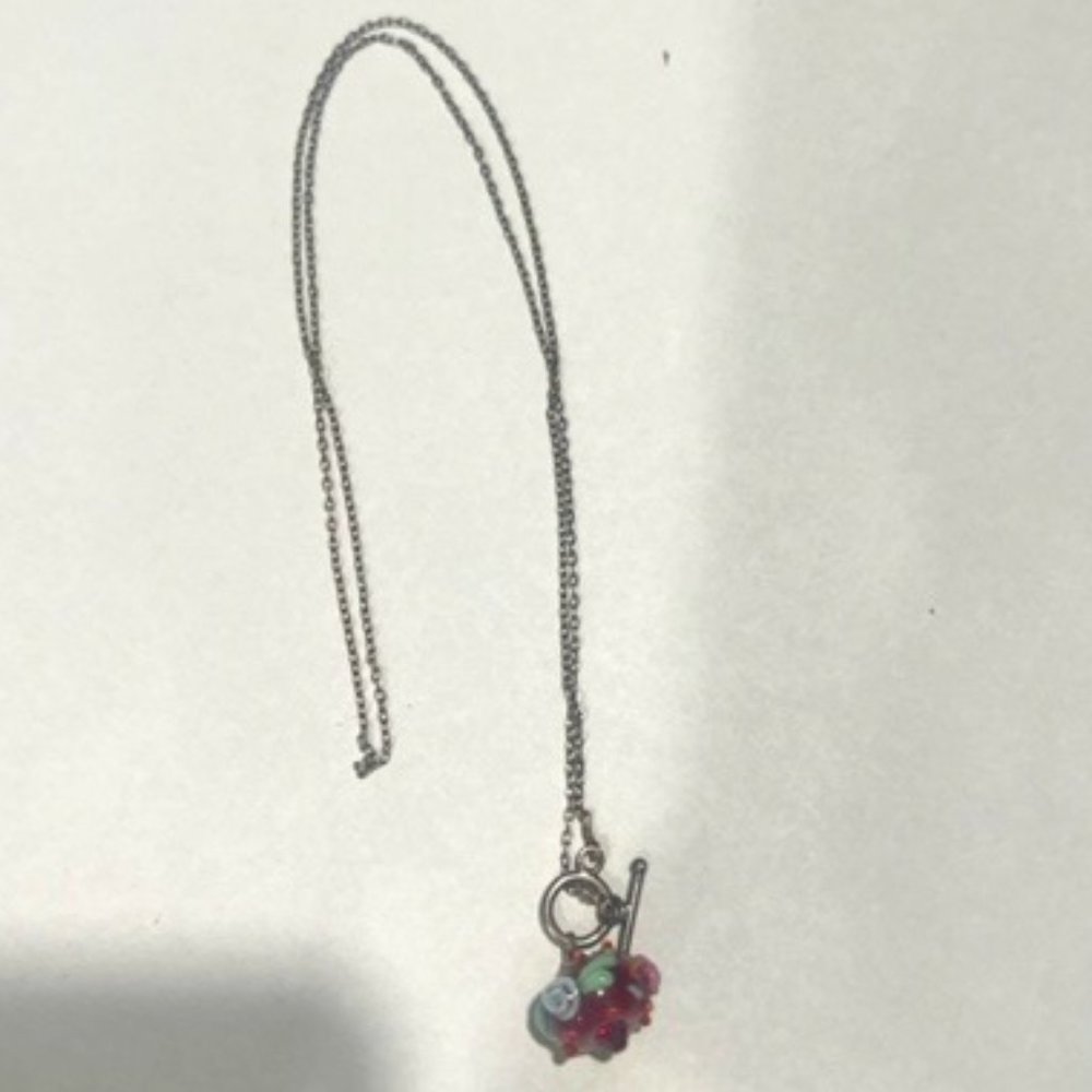 Necklace with handmade glass pendant